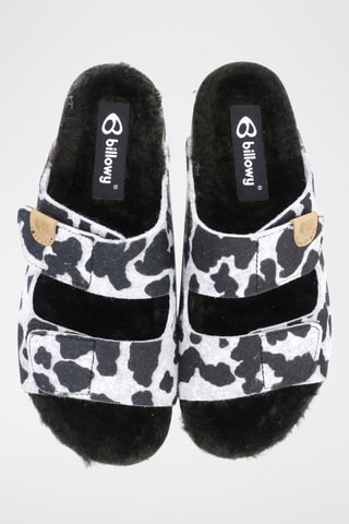 Mules Cru mesclado e preto