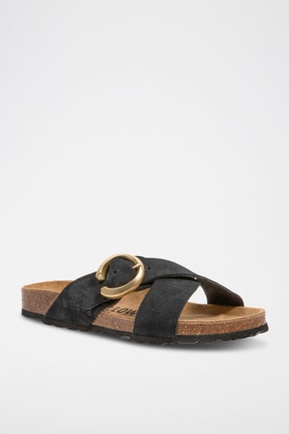 Mules de couro Rosso Preto