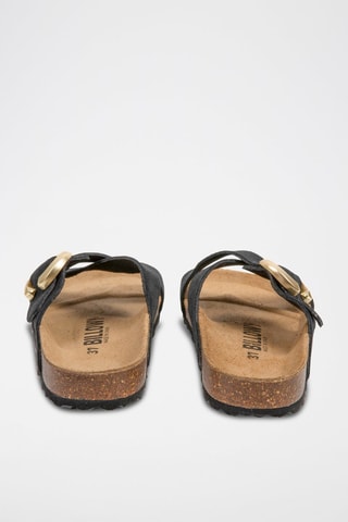Mules de couro Rosso Preto