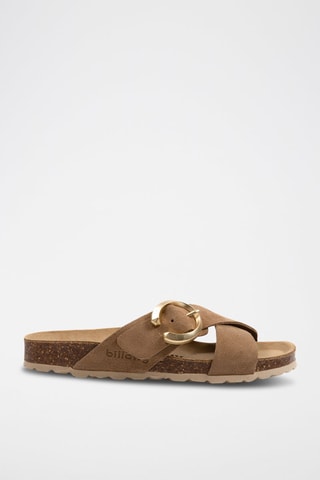 Mules de couro Rosso Castanho-claro