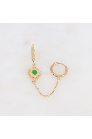 2 créoles - Doré et vert clair