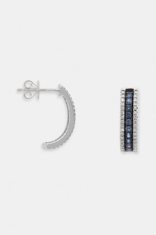 Boucles d'oreilles Joliana - Or blanc, diamants et saphirs