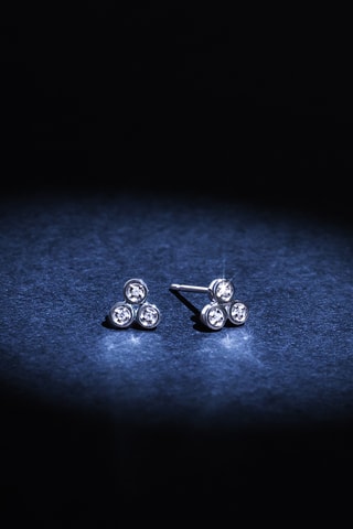 Puces Trio - Or blanc et diamants