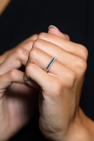 Bague Trio - Or blanc et diamants