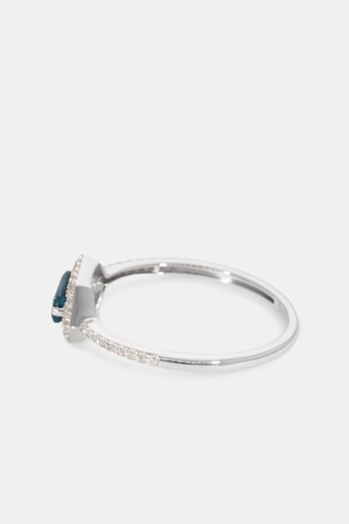Bague Lareyla - Or blanc, diamants et topaze