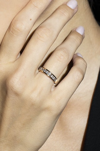 Bague Alliance Rail - Or jaune et diamants