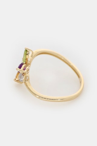 Bague Oxane - Or jaune, diamants, améthyste, citrine et préhnites