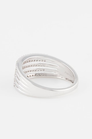 Bague 5 rangs diamants - Or blanc et diamants