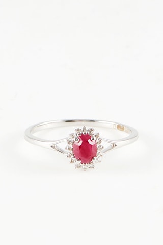 Bague Rubia - Or blanc, diamants et rubis