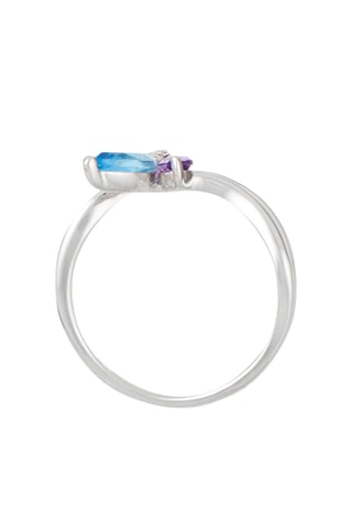 Bague Lys - Or blanc, diamants, améthyste et Topaze