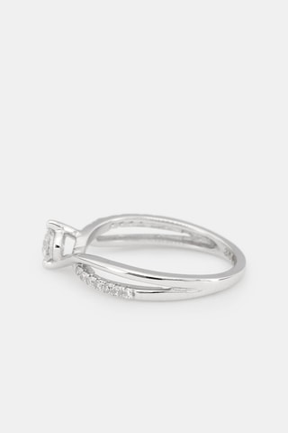 Bague Solitaire Punto - Or blanc et diamants 