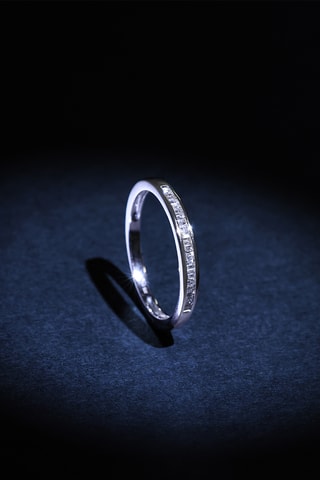 Bague Alliance Road - Or blanc et diamants