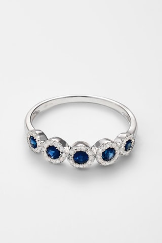 Bague Caterina - Or blanc, diamants et saphirs