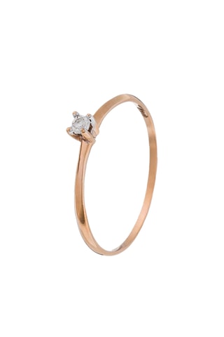 Solitaire Pure - Or rose et diamant