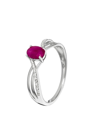 Bague Rubis d'amour - Or blanc, rubis et diamants