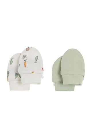2 Paar Wanten - Wit en Zeegroen
