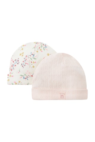 2 bonnets - Rose et écru