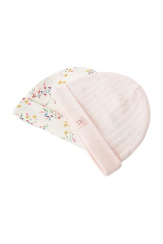 2 bonnets - Rose et écru