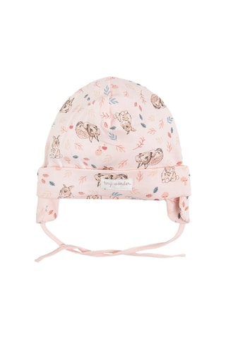Bonnet aviateur en coton biologique - Rose
