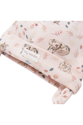 Bonnet aviateur en coton biologique - Rose