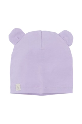 2 bonnets à oreilles - Violet et vert d’eau