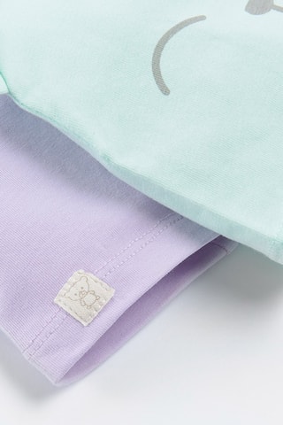 2 bonnets à oreilles - Violet et vert d’eau
