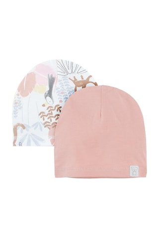 2 bonnets - Rose et blanc