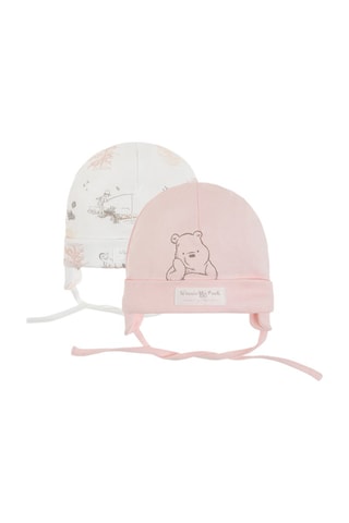 2 bonnets aviateur en coton biologique Winnie l’Ourson Disney - Rose