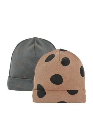 2 bonnets en coton biologique Gris