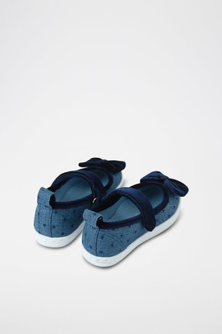 Velours Spijker Mary Janes - Marineblauw