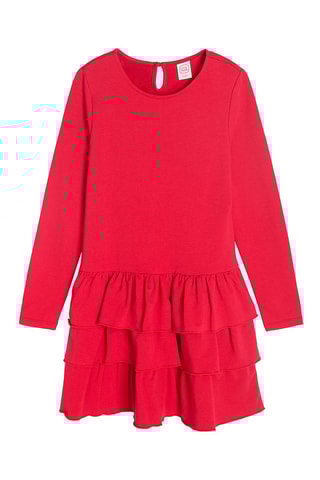 Jurk met Ruches - Rood