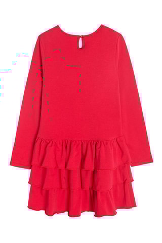 Jurk met Ruches - Rood