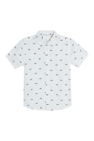 Overhemd Wit en Marineblauw