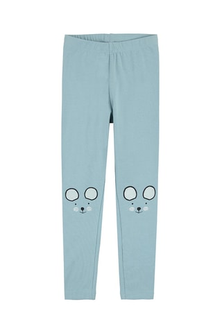 3 Leggings - Roze en Hemelsblauw