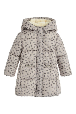 Gewatteerde Jas met Capuchon - Beige en Antraciet