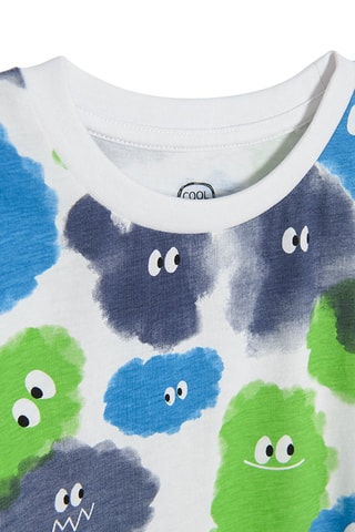 T-shirt. Wit en Lichtgroen