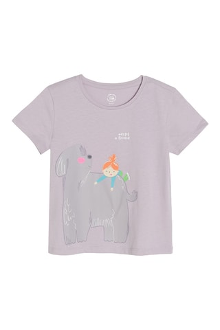 T-shirt. Gemêleerd Lichtpaars