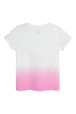 T-shirt dip and dye Wit en Roze