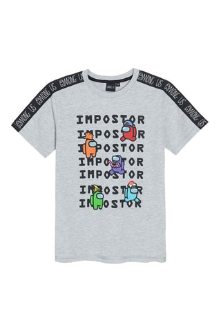 T-shirt Among Us Gemêleerd Lichtgrijs