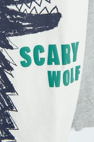 T-shirt - Wit en Gemêleerd Lichtgrijs