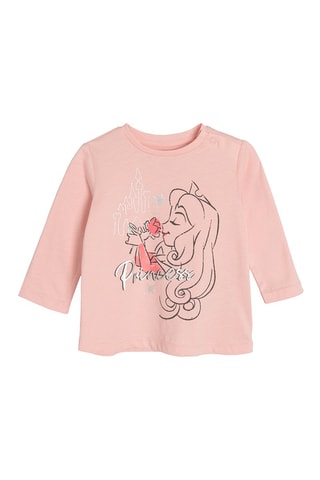 2 T-shirts Aurora Doornroosje Disney - Wit en Poederroze