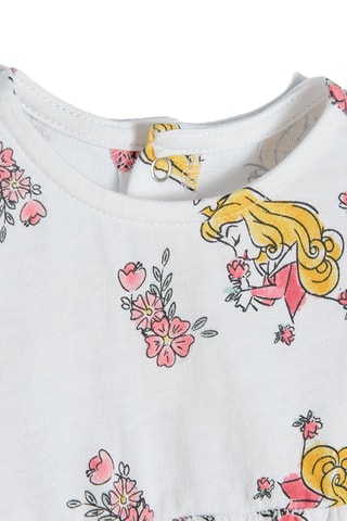 2 T-shirts Aurora Doornroosje Disney - Wit en Poederroze