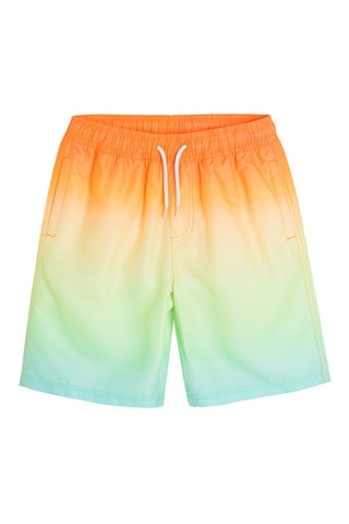 Zwemshort dip and dye Oranje en Lichtgroen