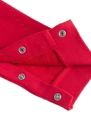 Jumpsuit Trompe-l’oeil - Gemêleerd Lichtgrijs en Rood