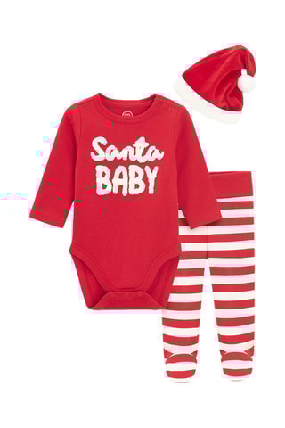 3-delige Velours Set - Rood