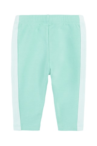 2 Leggings - Zeegroen en Lila