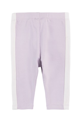 2 Leggings - Zeegroen en Lila