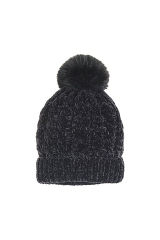 Muts met Pompon Gemêleerd Zwart