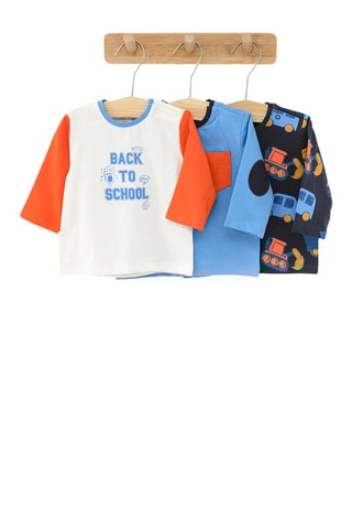 3 T-shirts - Wit en Blauw