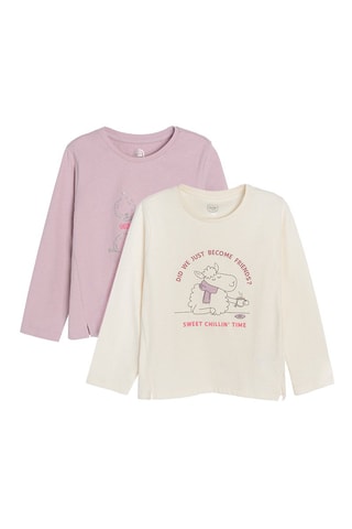 2 T-shirts - Ecru en Poederroze